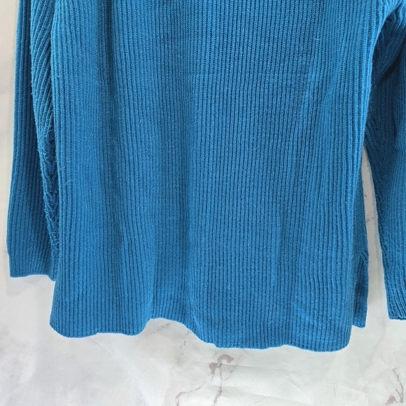 Vintage Cardigan Womens Large Blue Knit Jacket Sweater Button Up Granny Acrylic - Picture 7 of 9